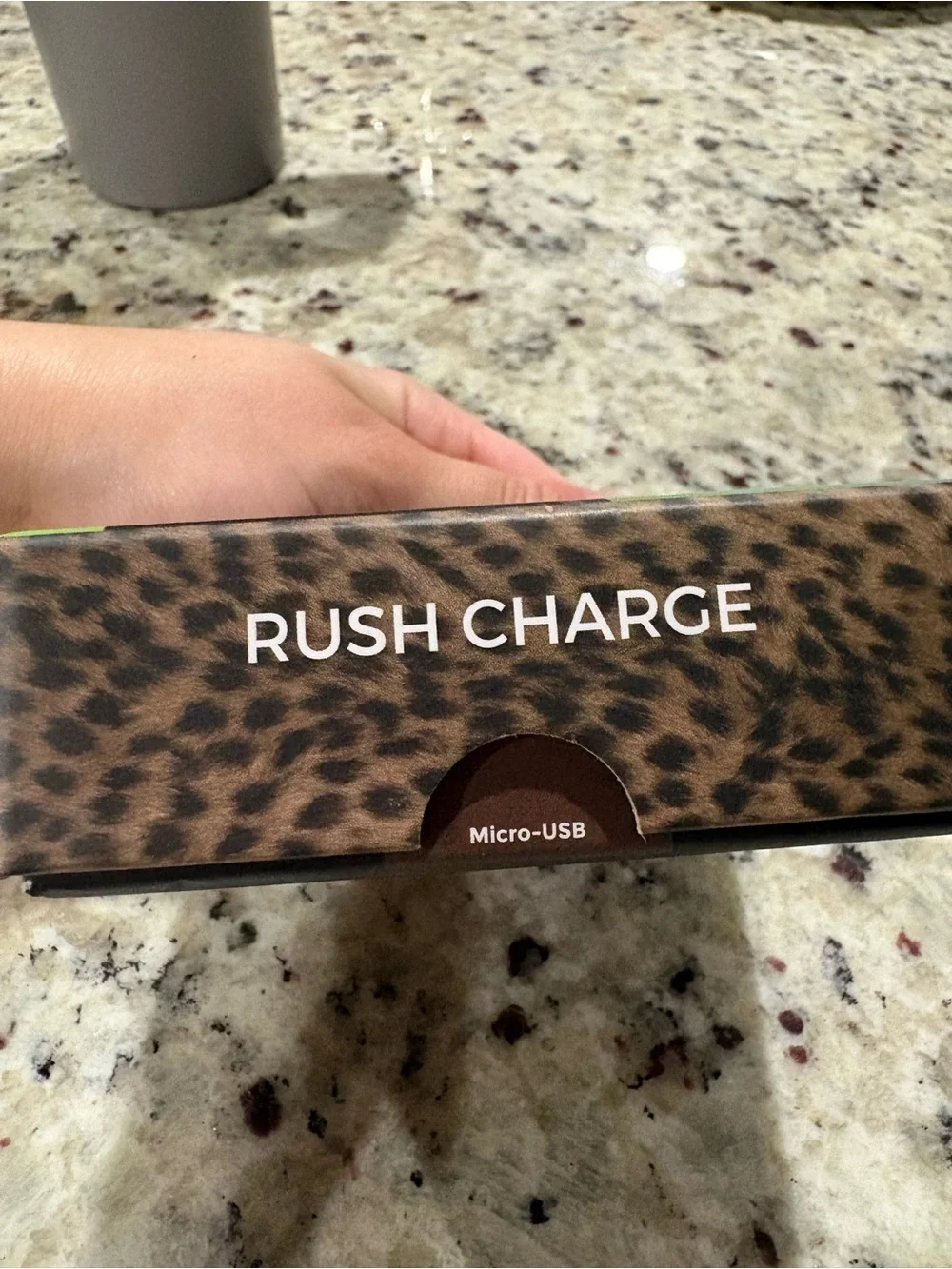 Leopard-Print 2500mAh Portable Charger for Android - Brown